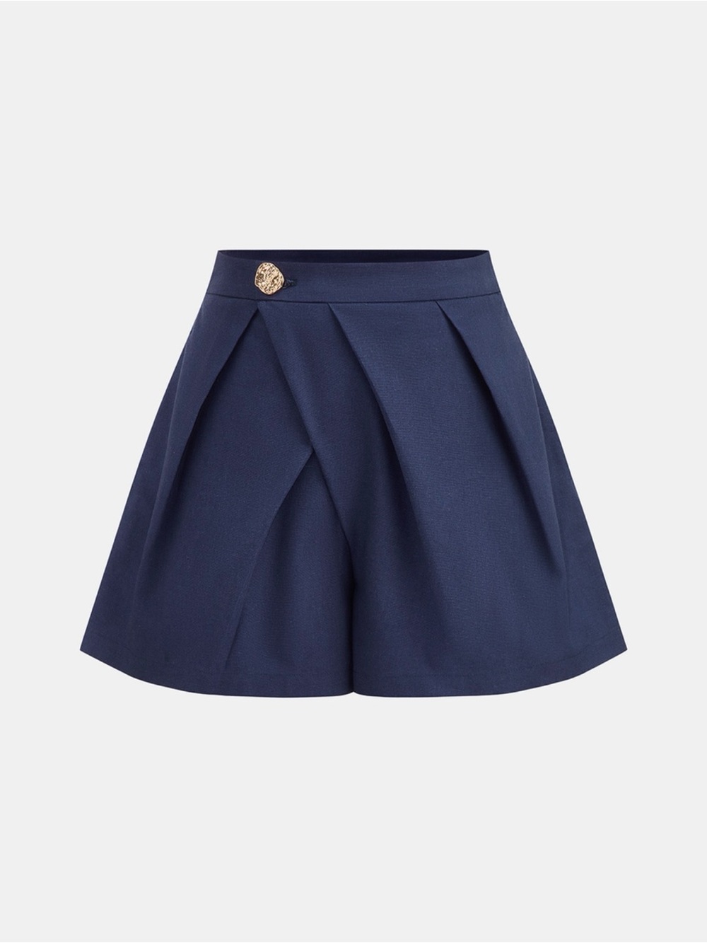 Commense embossed button pleated skort